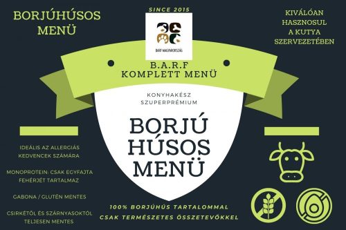 BARF ECO (vákuum) borjúhúsos menü 500g