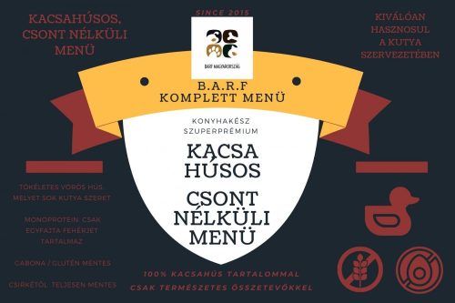 BARF ECO (vákuum) kacsahúsos menü csont nélkül 1000g