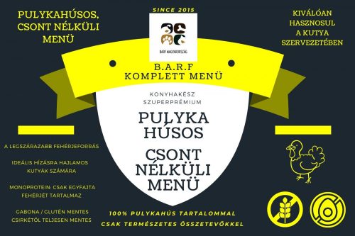 BARF ECO (vákuum) pulykahúsos csont nélküli menü 1000g