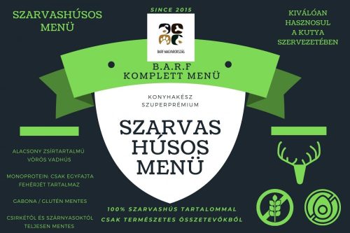 BARF ECO (vákuum) szarvashúsos menü 500g
